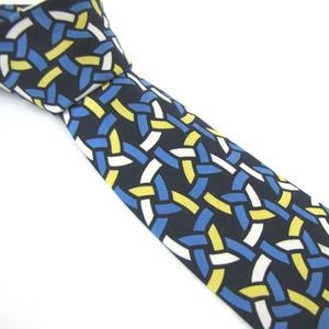 TURNBULL & ASSER Tie Blue Yellow Geometric Necktie